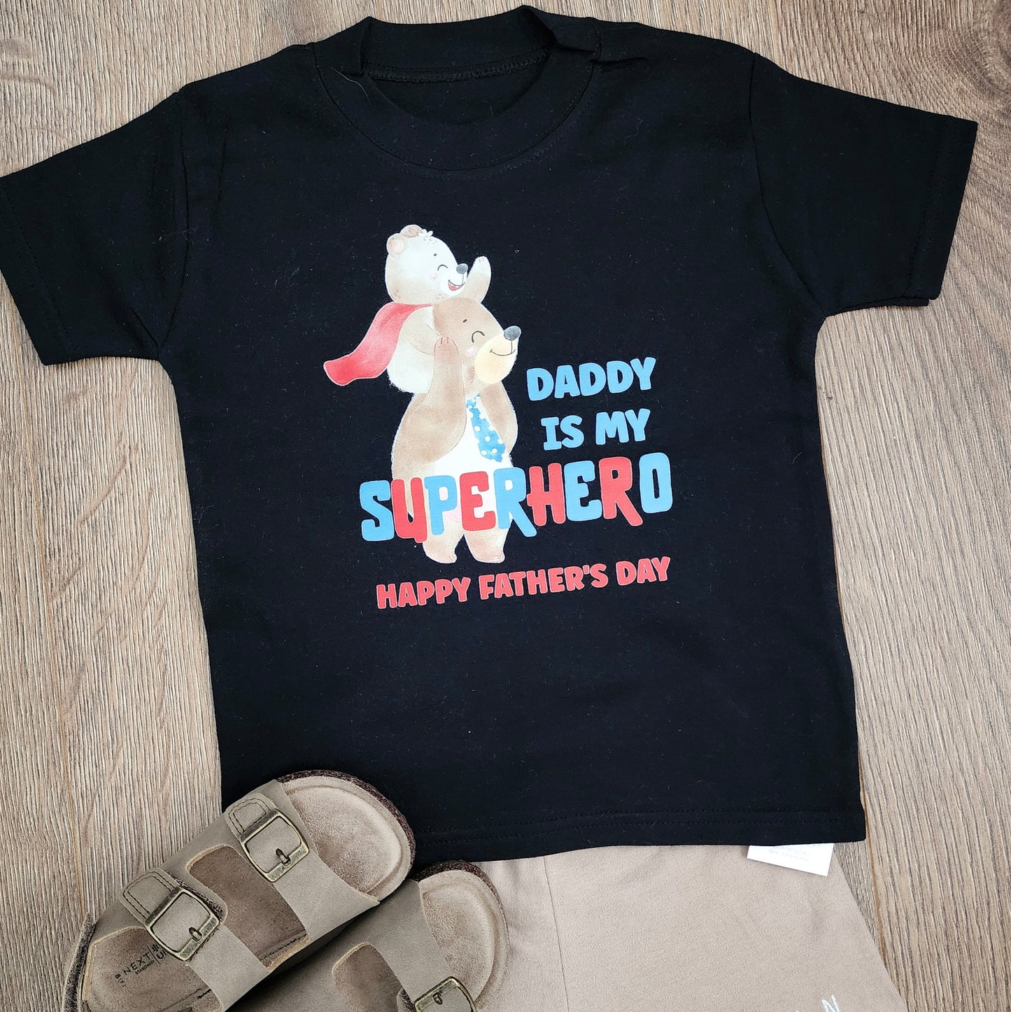 Daddy is my Superhero Bear T-Shirt