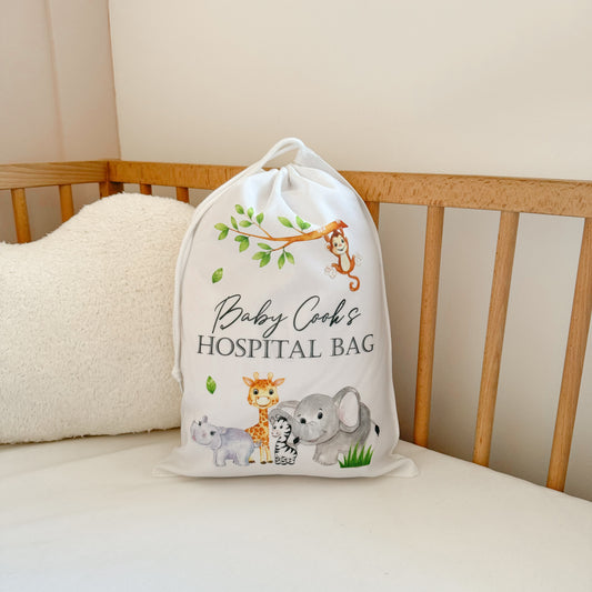 Safari Boho Baby Personalised Hospital Bag Sack ⏰
