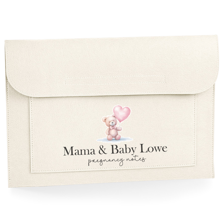 Pink Bear Pregnancy Notes Wallet