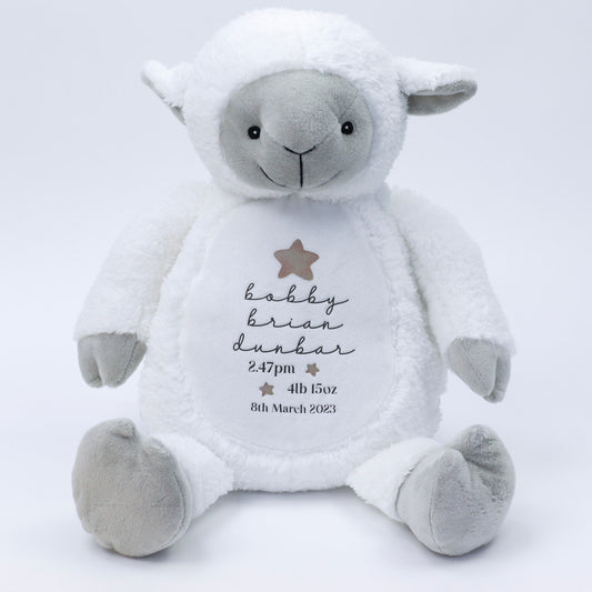 Birth Details Name Star Mini Lamb Teddy Plush