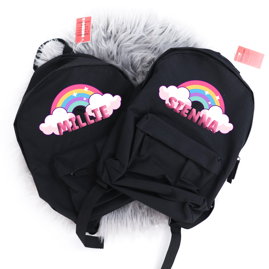 Rainbow Name Personalised Printed Mini Fashion Backpack