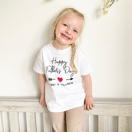 Happy Father's Day Heart Arrow Personalised T-Shirt