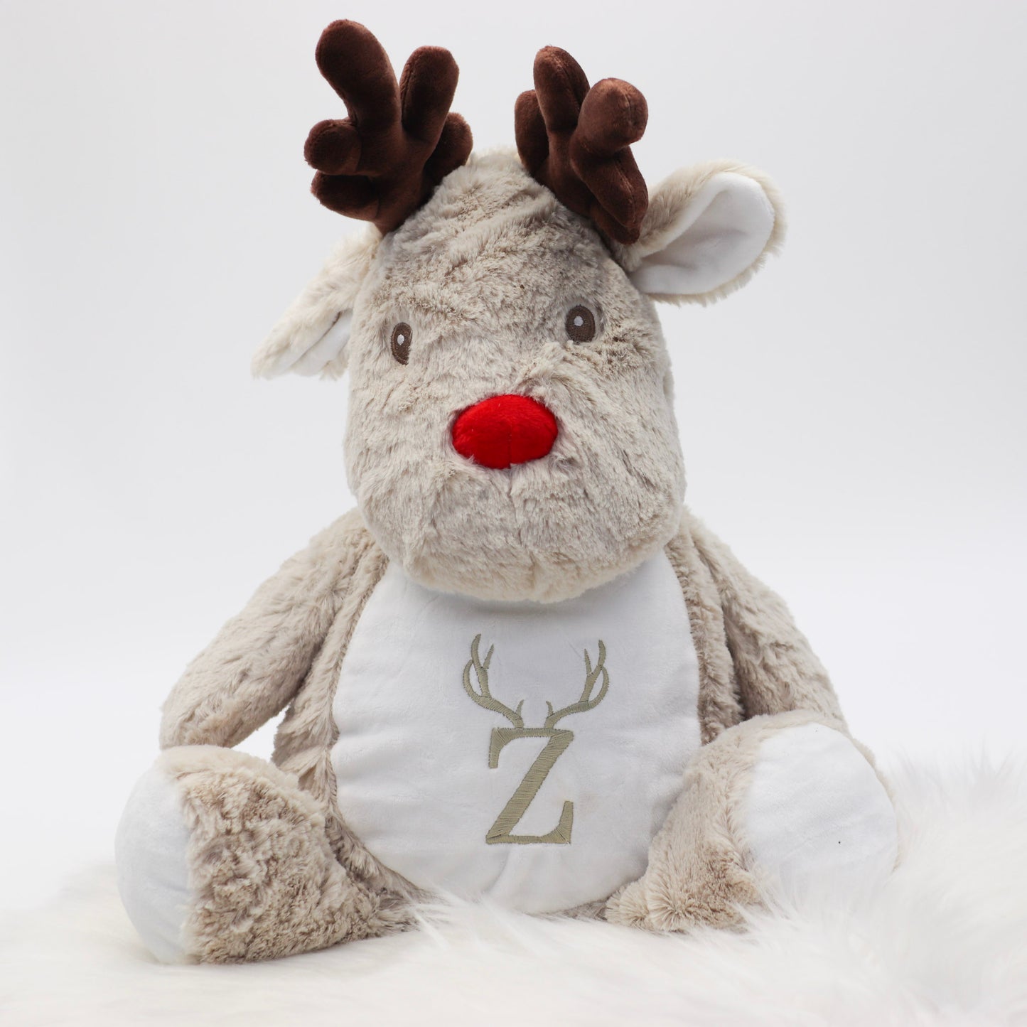 Large Delicate Antler Initial Embroidered Personalised Reindeer