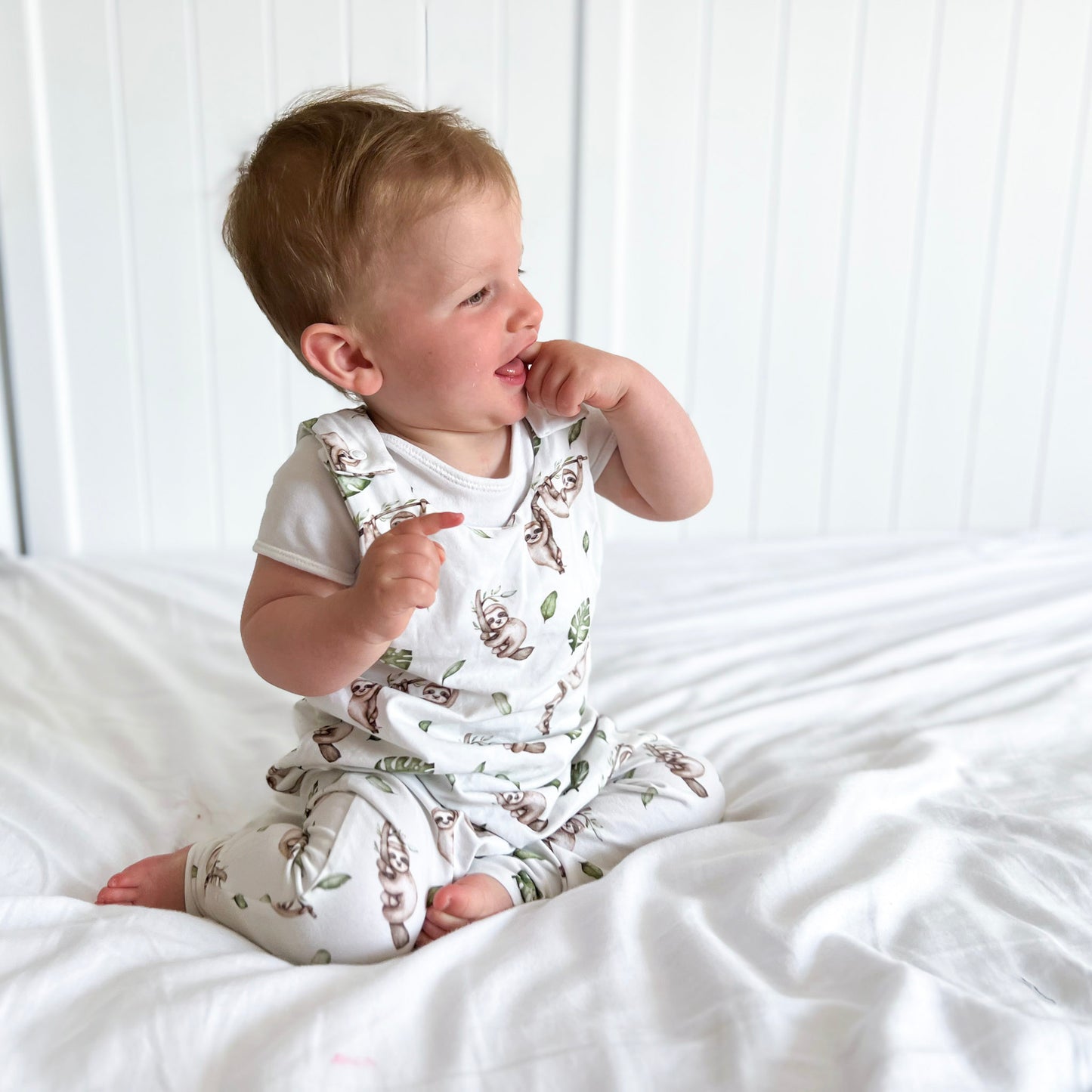 Sloth Life Organic Dungaree Romper - SAME DAY dispatch if ordered by 1pm