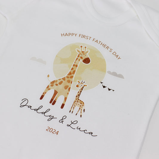 Happy First Father's Day Giraffe Year Rompersuit