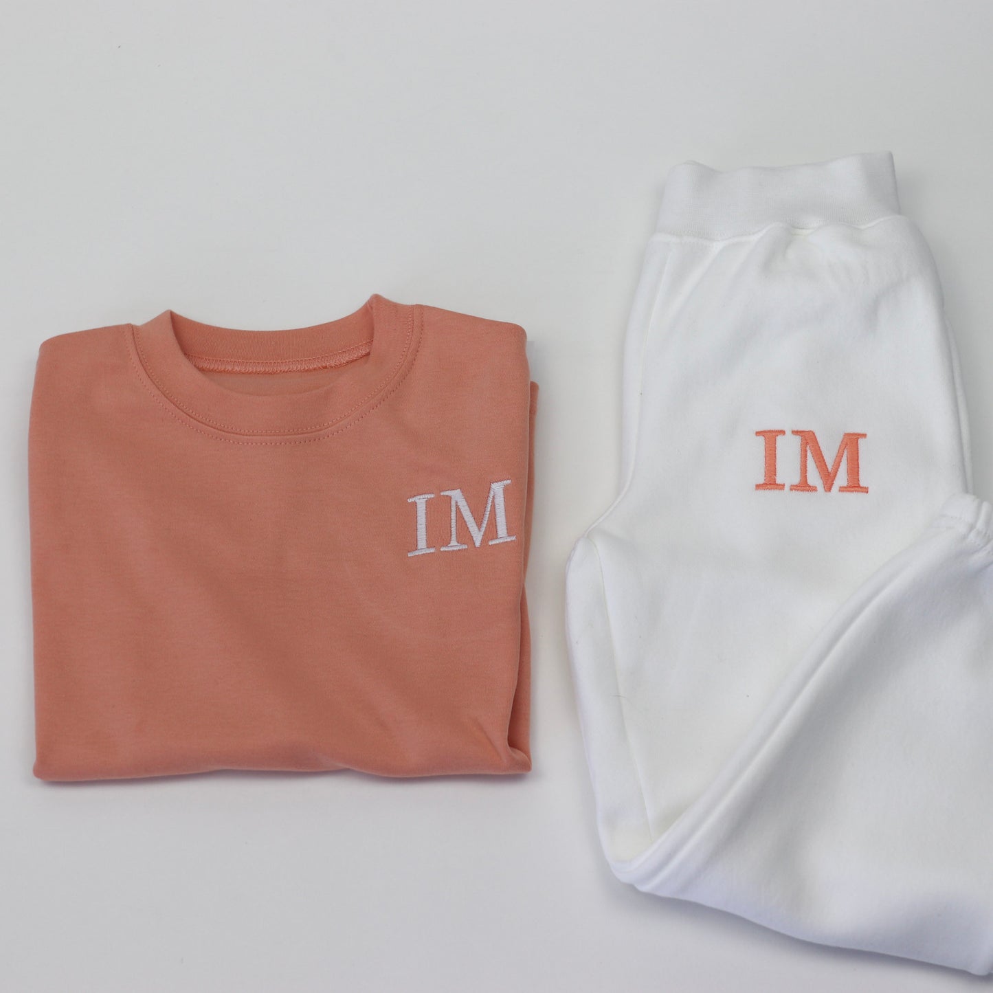 Peach T-Shirt + ALL COLOUR OPTIONS Jogger Combo Embroidered Set