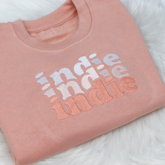Peach | White, Pinky Peach, Peach | Triple Name Embroidered Soft Style Sweatshirt