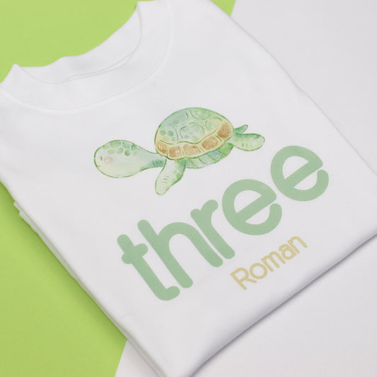 Turtle Age Personalised Birthday T-Shirt