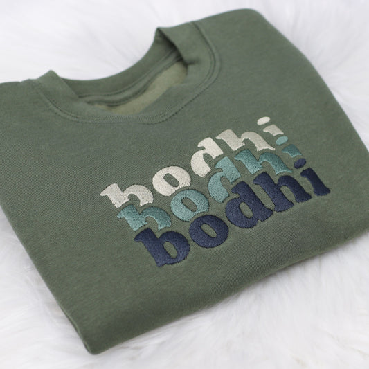 Khaki | Stone, Khaki, Charcoal | Triple Name Embroidered Soft Style Sweatshirt