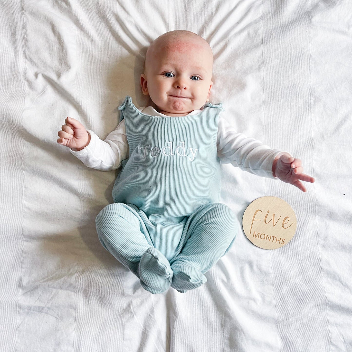 Duck Egg Ribbed Footie Lounge Romper (Made to Order)