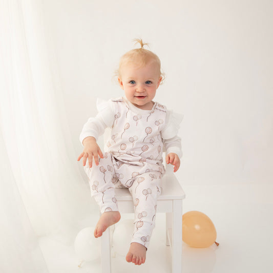 Boho Balloons Organic Dungaree Romper  - SAME DAY dispatch if ordered by 1pm
