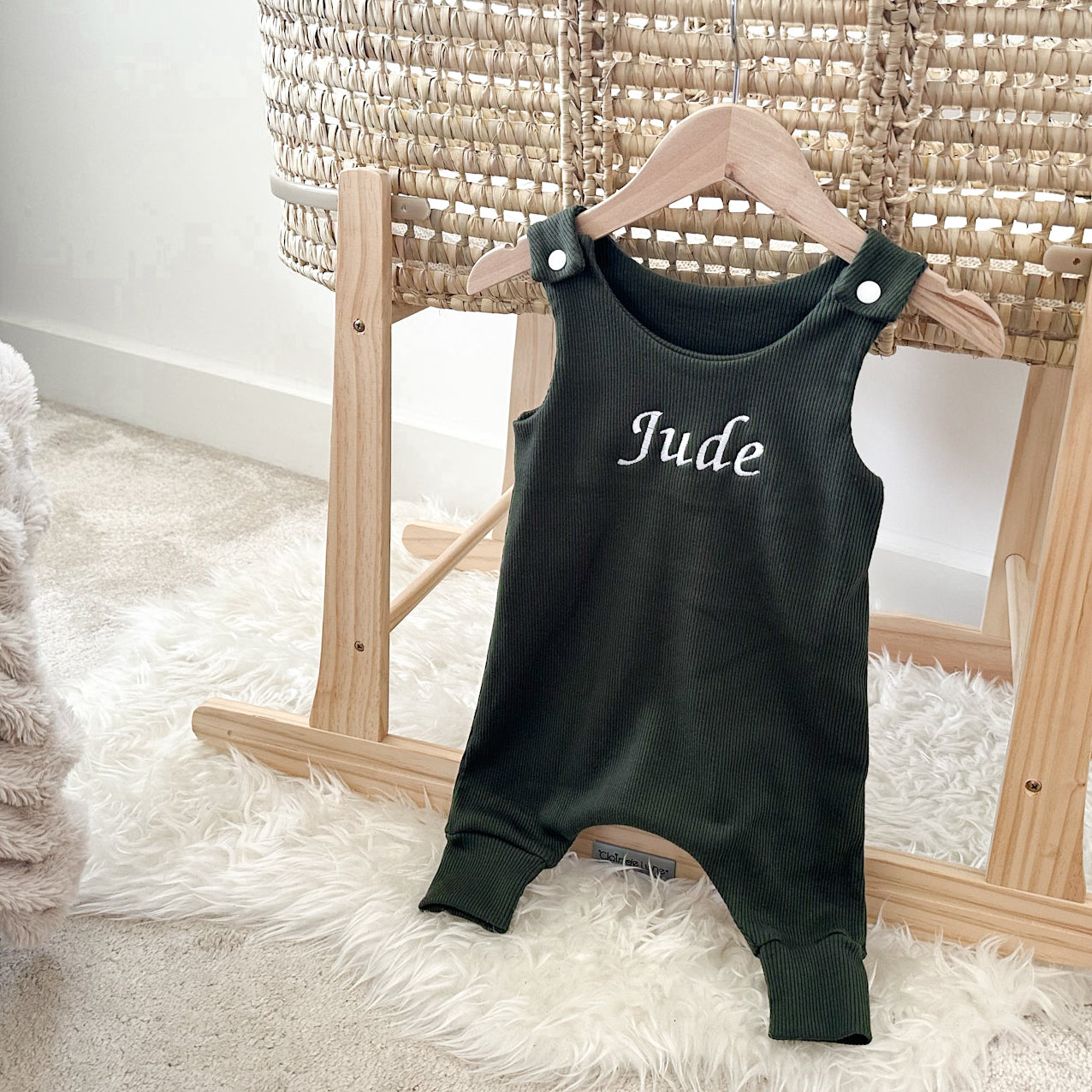 Khaki Ribbed Lounge Romper (Made to Order)
