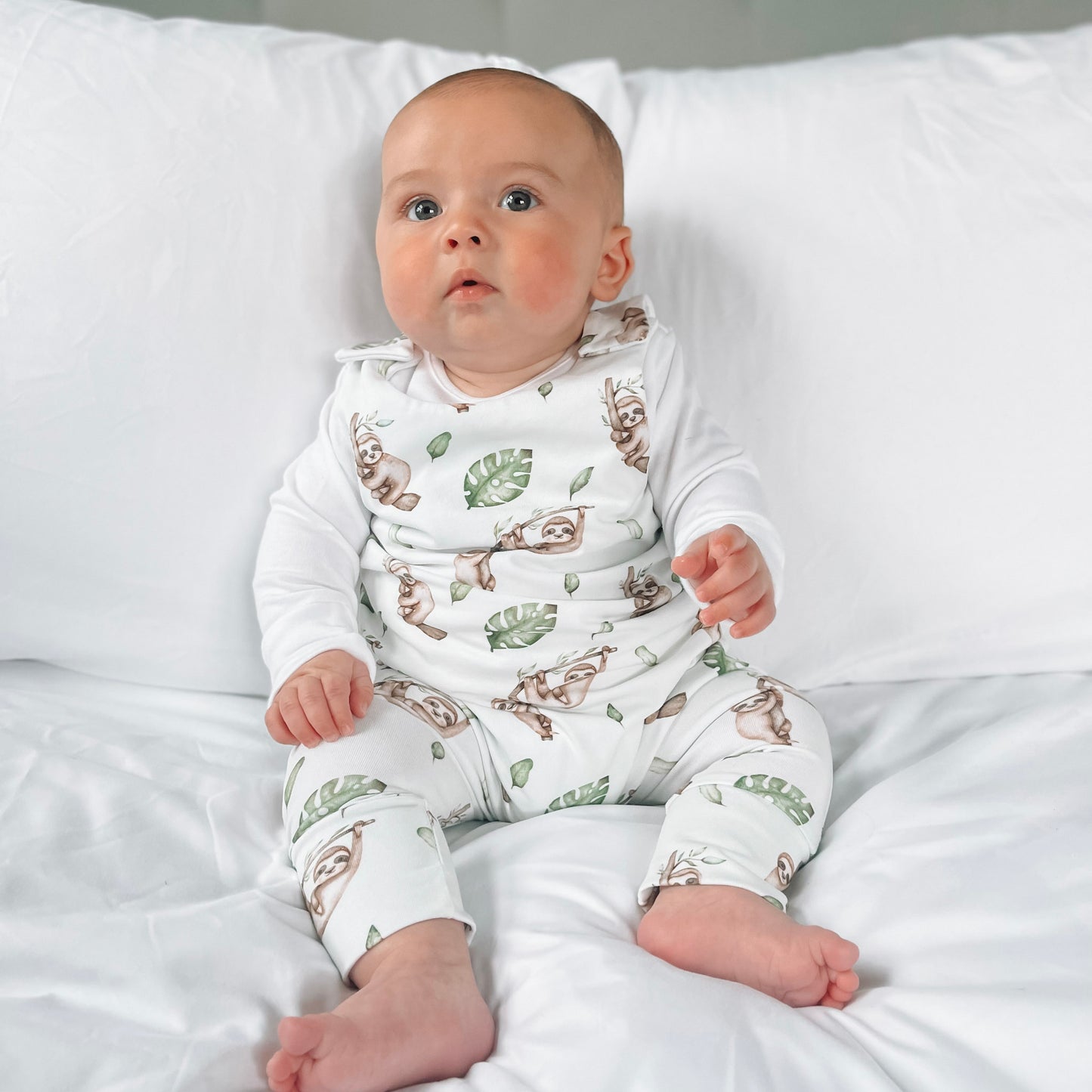 Sloth Life Organic Dungaree Romper - SAME DAY dispatch if ordered by 1pm