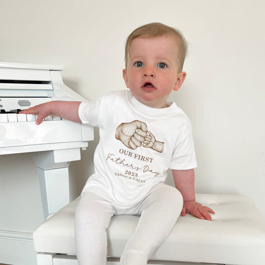 Our First Father's Day Hands Personalised T-Shirt