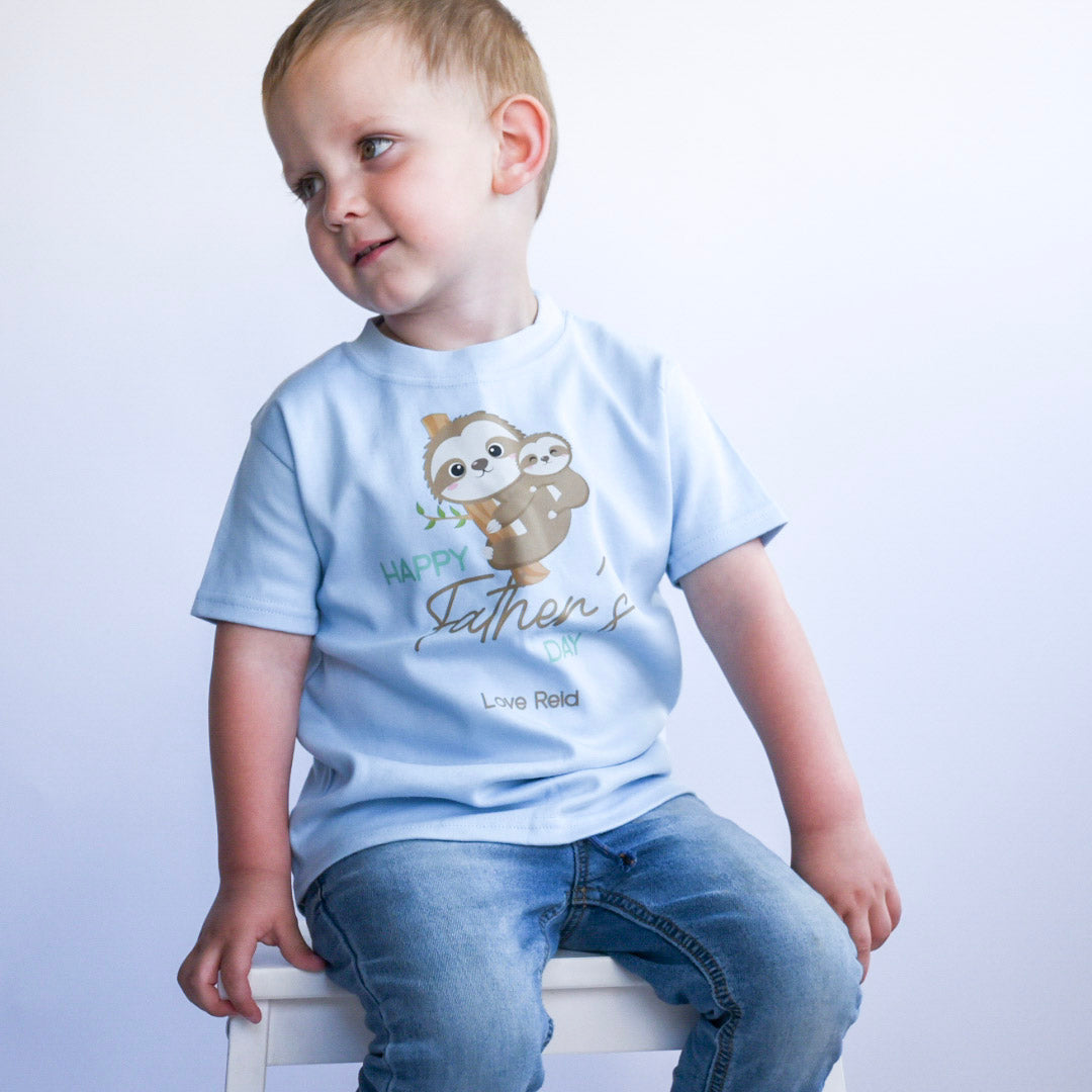 Happy Father's Day Sloths Personalised T-Shirt