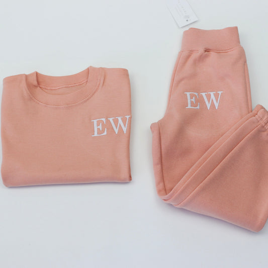 Peach T-Shirt + ALL COLOUR OPTIONS Jogger Combo Embroidered Set