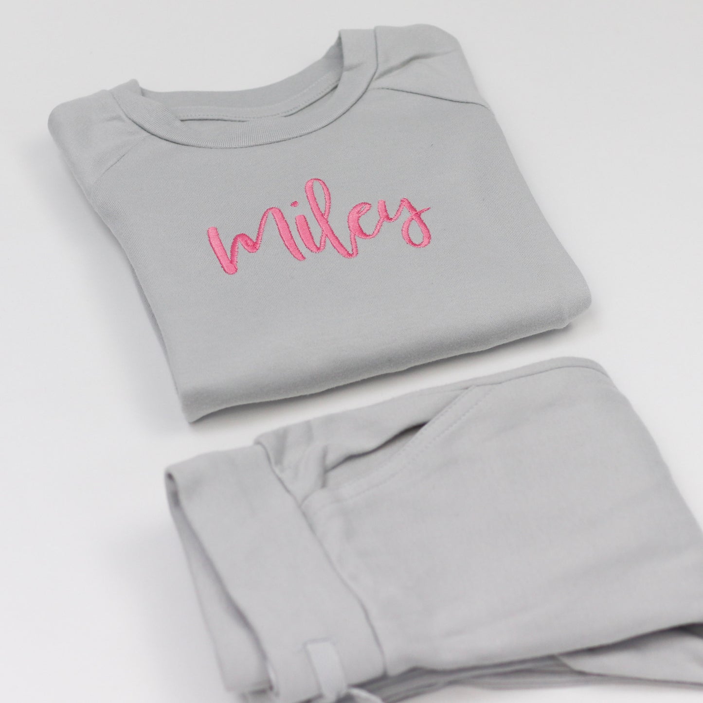 Frozen Grey Embroidered Cotton Jogger Set
