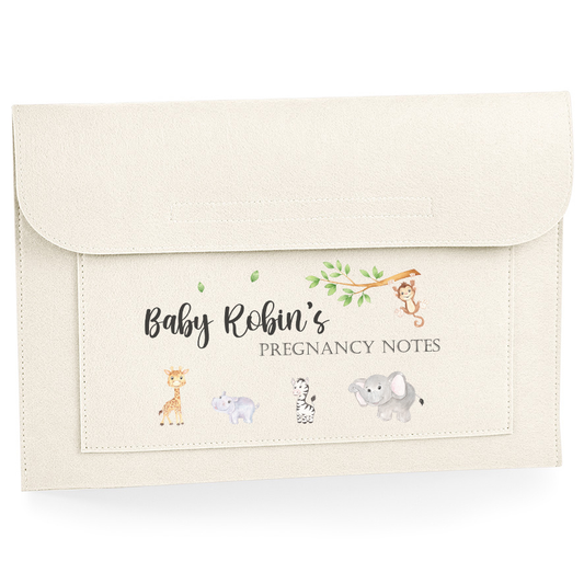 Safari Baby Personalised Pregnancy Notes Wallet