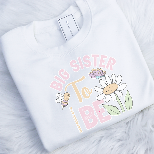 Big Sister to Be Date Soft Style Sweatshirt
