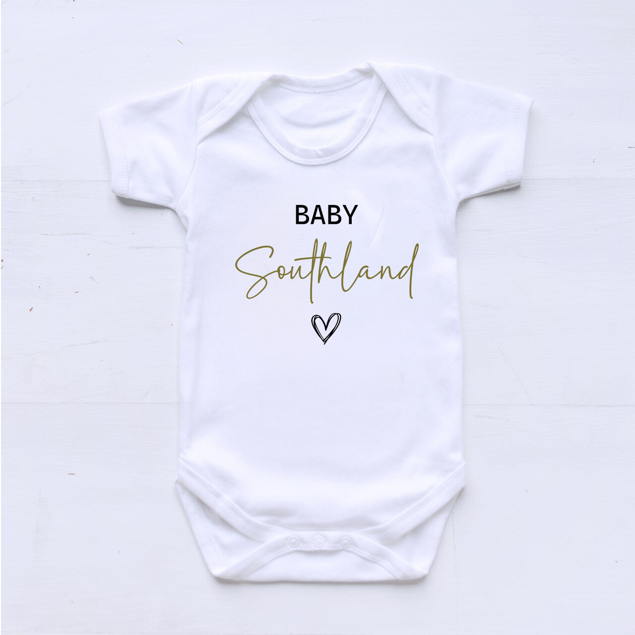 Baby Simple Heart Personalised Bodysuit