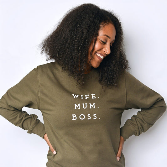 Wife Mum Boss Unisex Adults Sweatshirt (Made to Order)