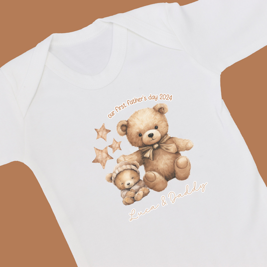 Daddy Baby Bear First Father's Day Rompersuit