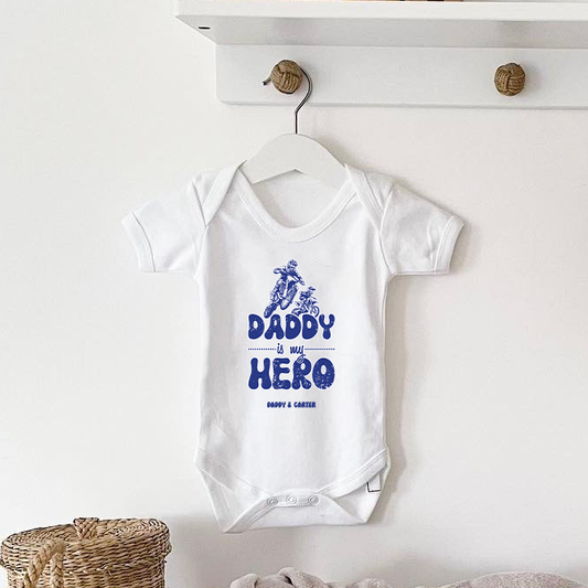 Daddy Is My Hero Motocross Father's Day Bodysuit