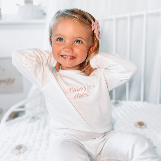 Birthday Eve Vibes Embroidered Baby Pyjamas