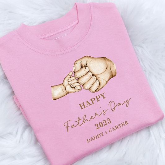 Happy Father's Day Hands Personalised T-Shirt