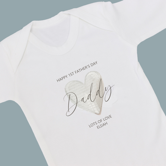 Happy First Father's Day Boho Heart Rompersuit