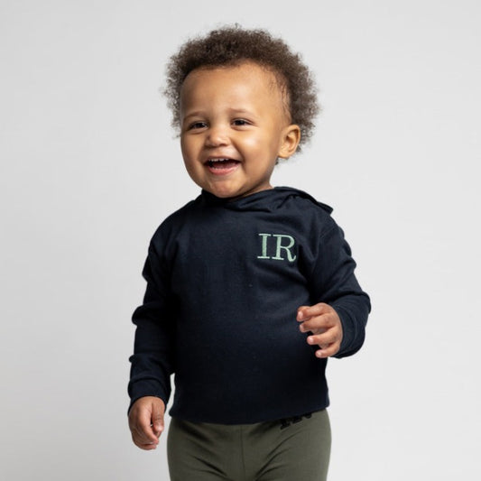 Embroidered Initial Personalised Cotton Hooded Top