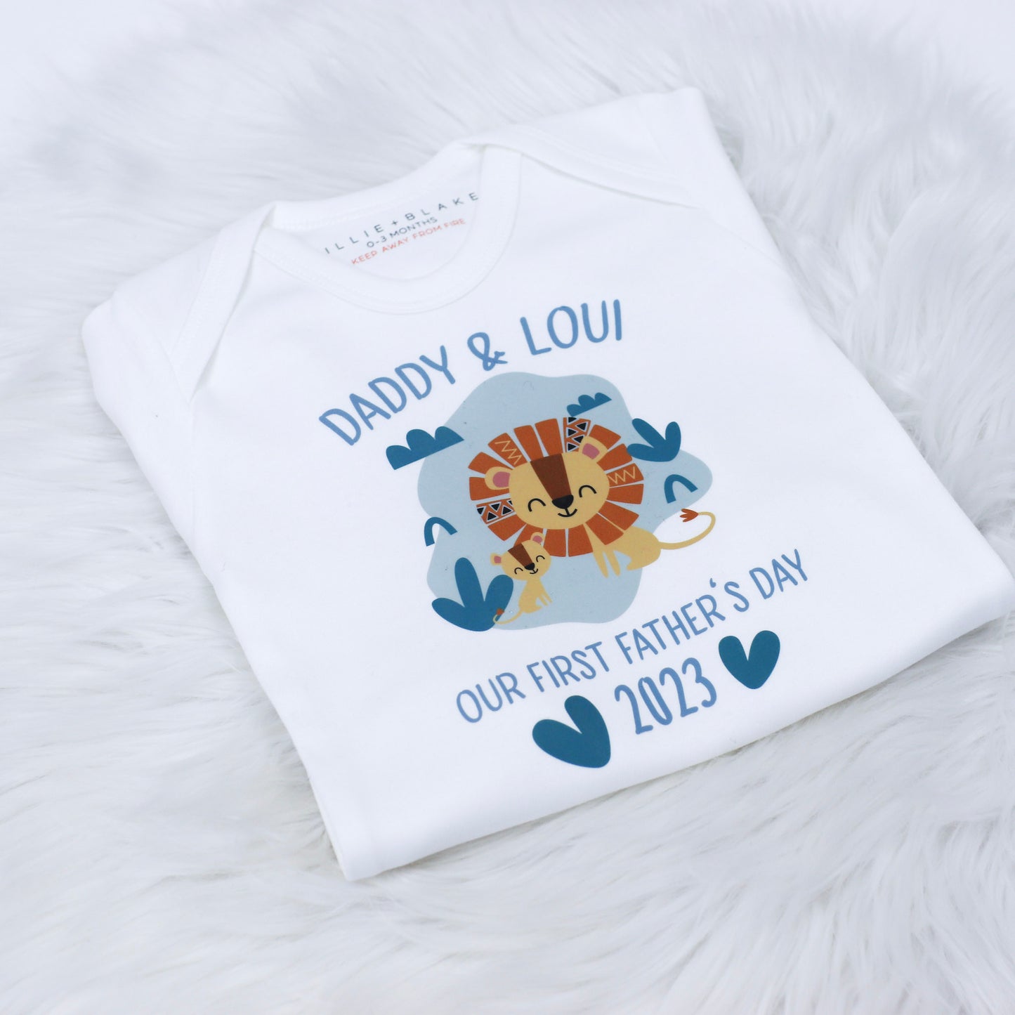Father's Day Lions Personalised Rompersuit