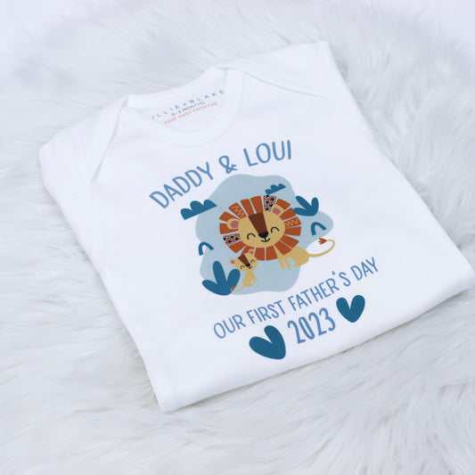 Father's Day Lions Personalised Rompersuit