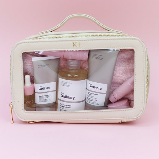 Simple Initial Boutique Clear Travel Case
