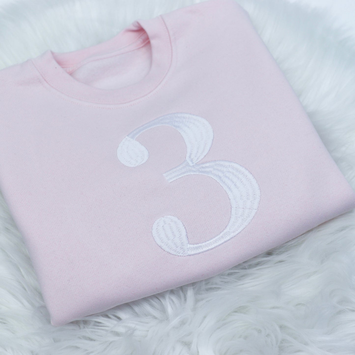 Giant Number Birthday Embroidered Soft Style Sweatshirt