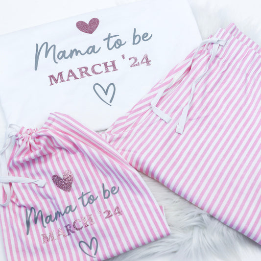 Mama To Be Adult Long Pj's in a Bag