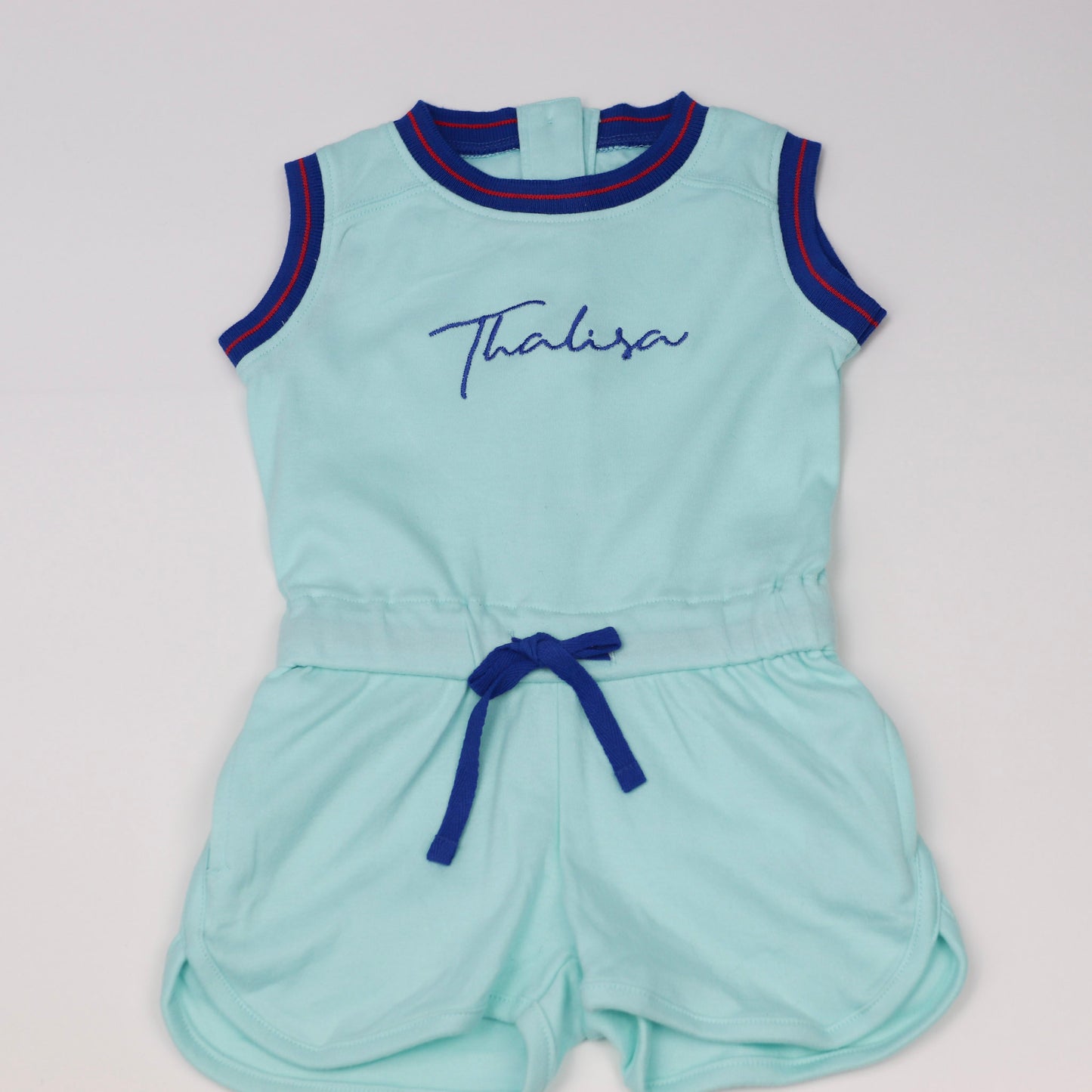 Embroidered Personalised Sleeveless Sports Playsuit