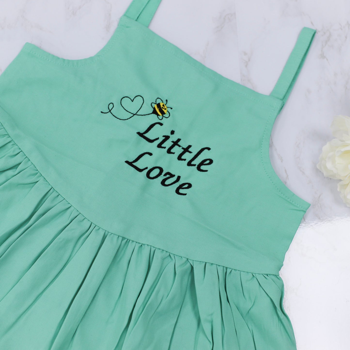 Bumble Bee Name Embroidered Strappy Dress