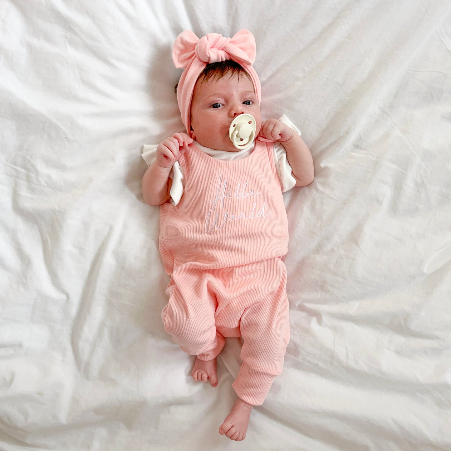 Pinky Peach Ribbed Lounge Romper (Made to order)