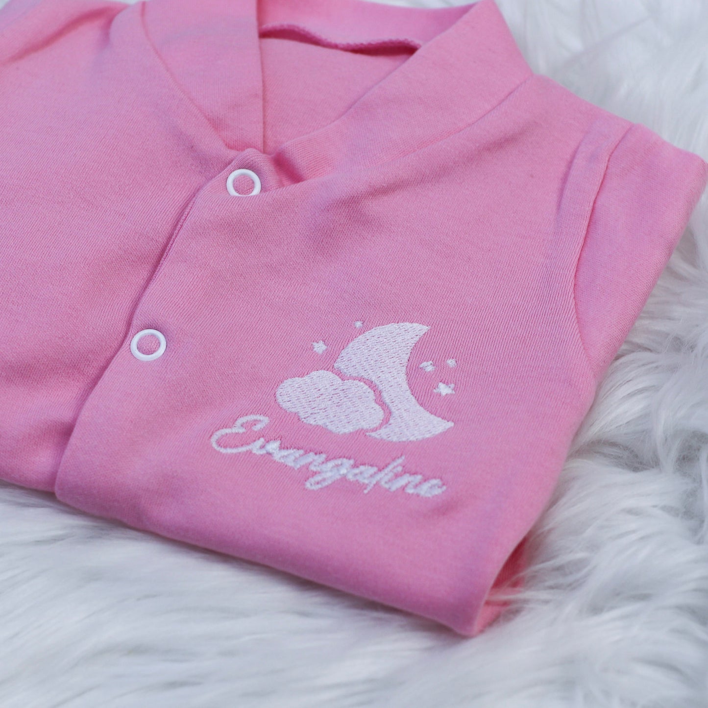Embroidered Moon Personalised Babygrow