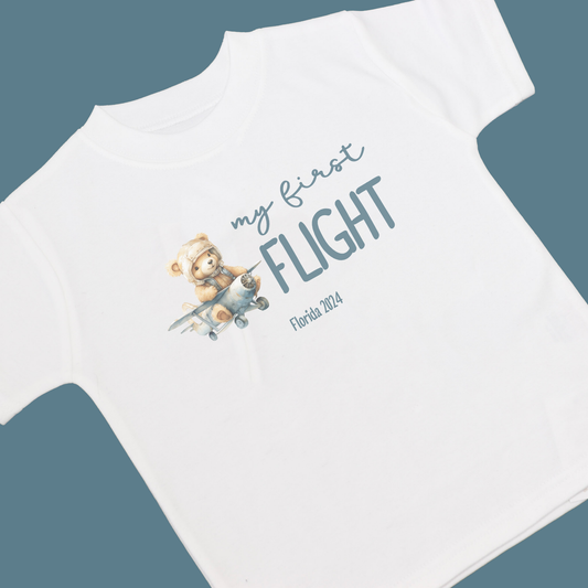 My First Flight Blue Bear T-Shirt