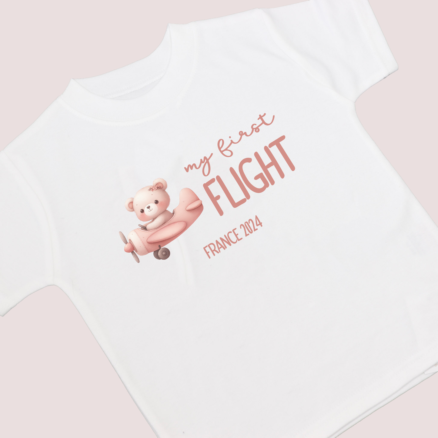 My First Flight Pink Bear T-Shirt