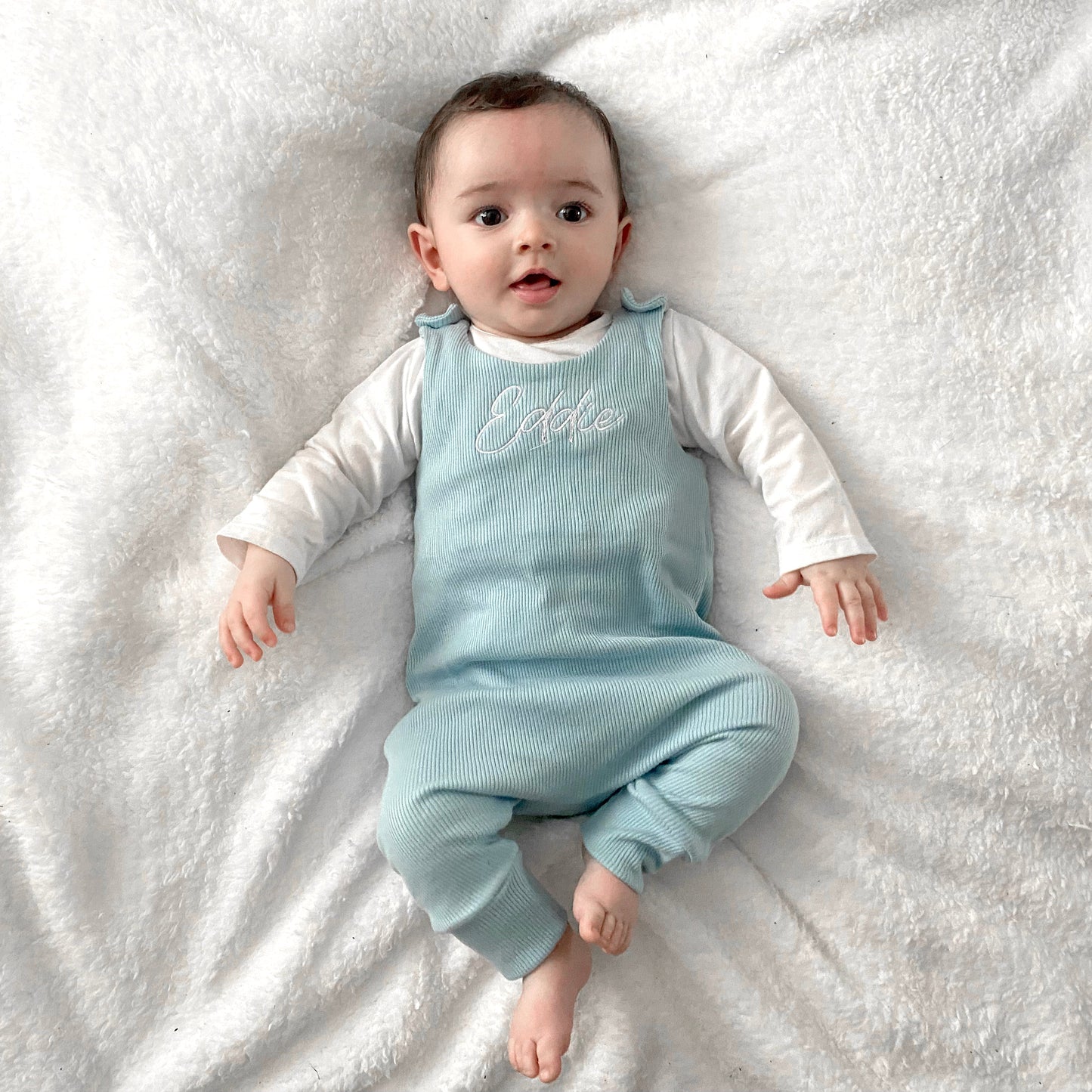 Duck Egg Ribbed Lounge Romper (Made to Order)