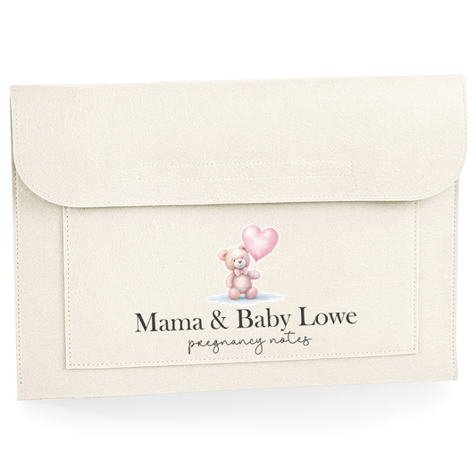 Pink Bear Pregnancy Notes Wallet