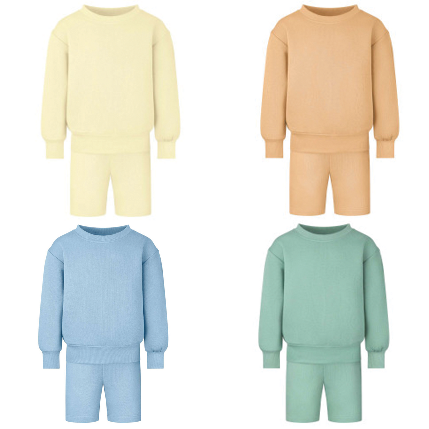 All Colours | Embroidered Oversized Sweatshirt & Shorts Set