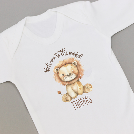 Welcome to the World Lion Personalised Rompersuit