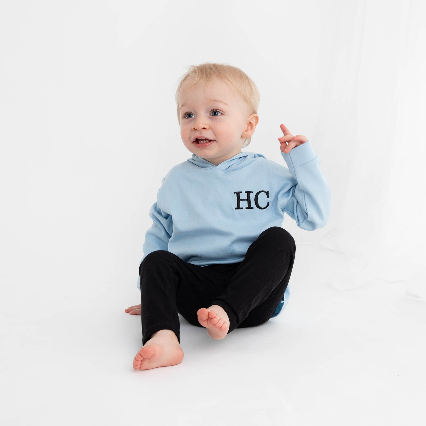 Embroidered Initial Personalised Cotton Hooded Top