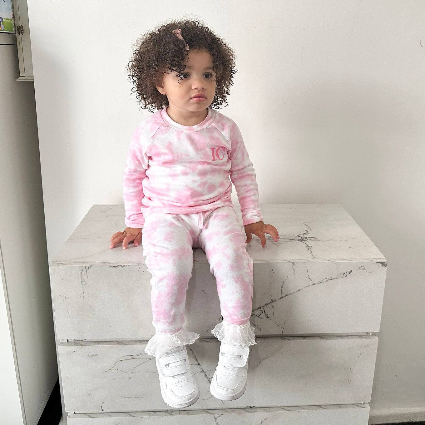 Pink Tie Dye Embroidered Comfy Set