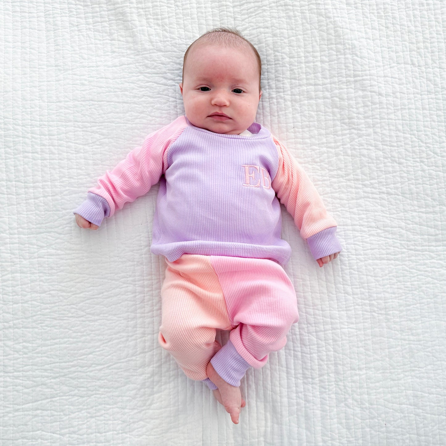 Lilac, Pinky Peach & Baby Pink Mix & Match Ribbed Lounge Set (Made to Order)