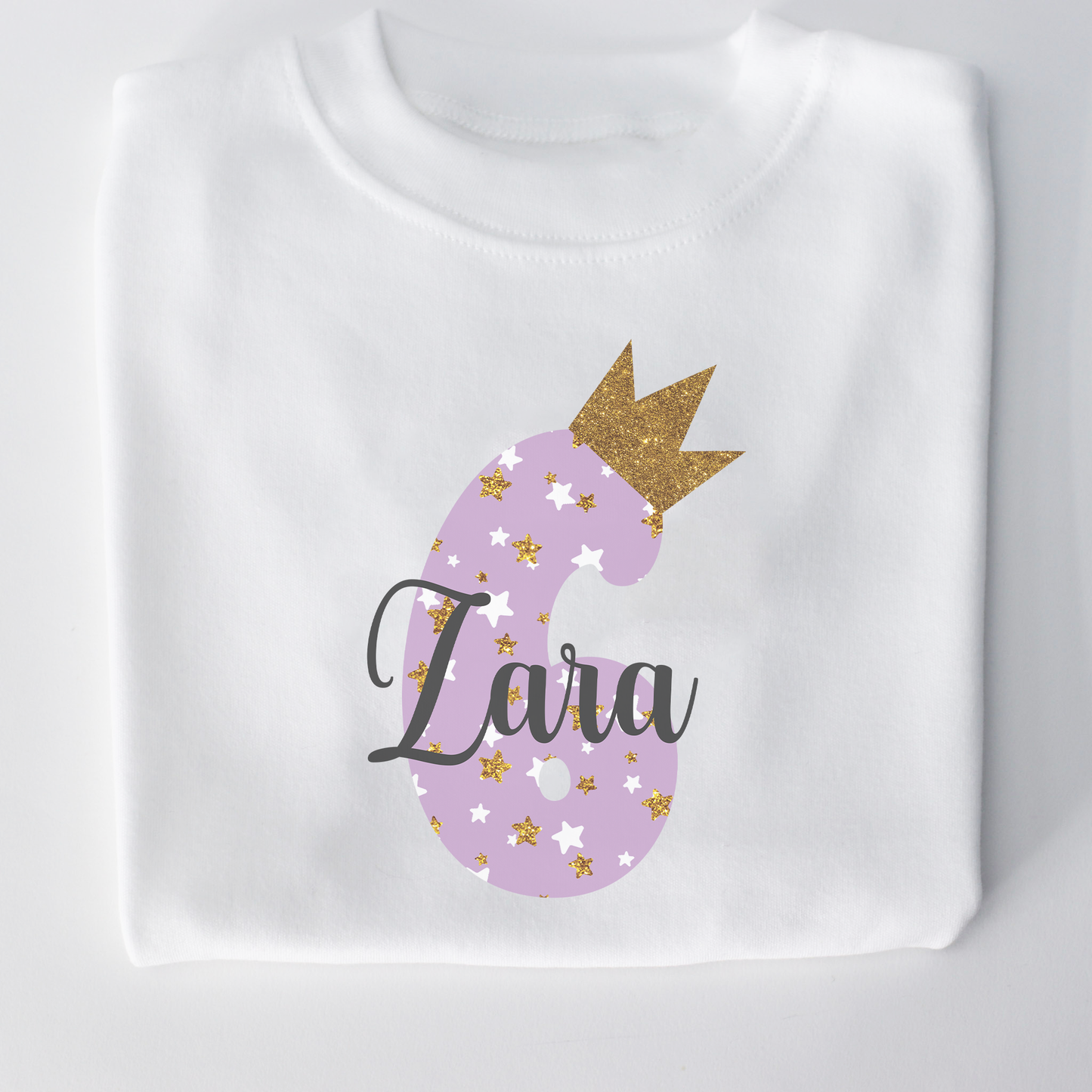 Personalised Sparkle Number Birthday T-Shirt